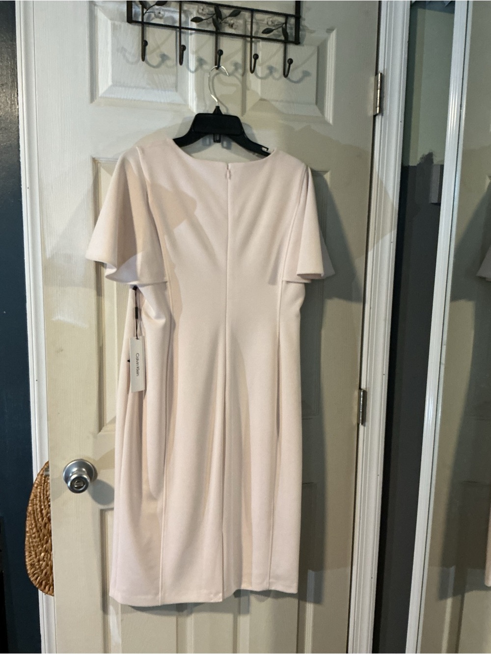 Calvin Klein Soft Cream Flutter-Sleeve Dress